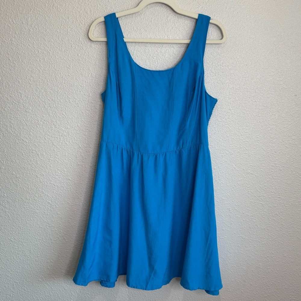 Sincerely Jules Womens XL Cotton Blend Blue Coastal Romantic Preppy Boho Dress‎